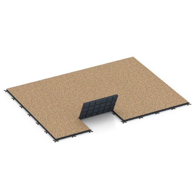 Typische Verlegung oder Einbausituation für den Artikel 7144 von WARCO - Outdoor-Fitnessboden, Farbton Terra Cotta in der Abmessung 60 x 60 x 4 cm | 0,36 m².