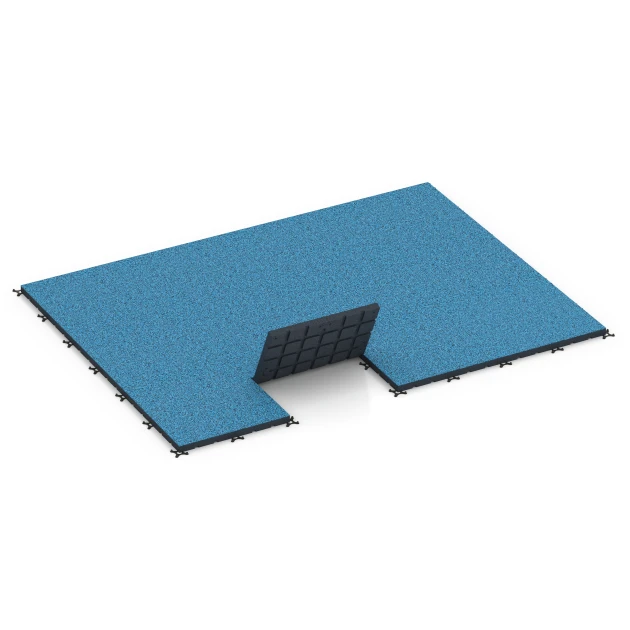 Typische Verlegung oder Einbausituation für den Artikel 7148 von WARCO - Outdoor-Fitnessboden, Farbton Atlantik in der Abmessung 60 x 60 x 4 cm | 0,36 m².