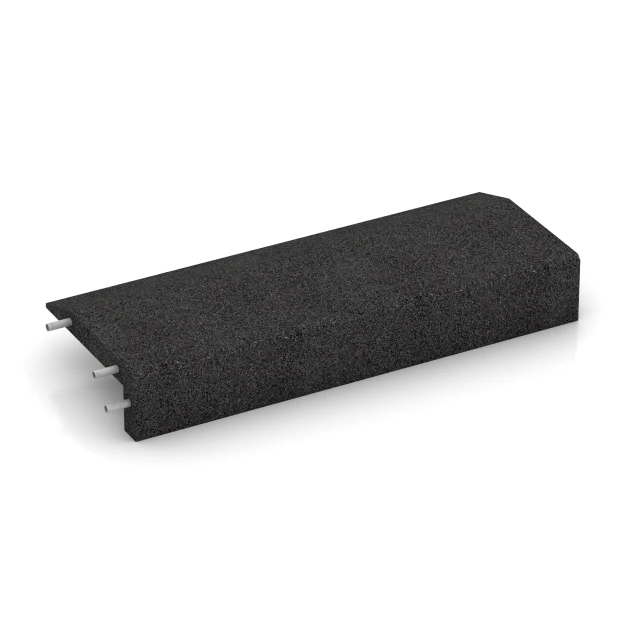 La photo de la face arrière asymétrique d’un produit WARCO 2607: Bordure en caoutchouc en forme de L, en couleur Anthracite, dans les dimensions 100 × 40 cm | 5/15 cm.