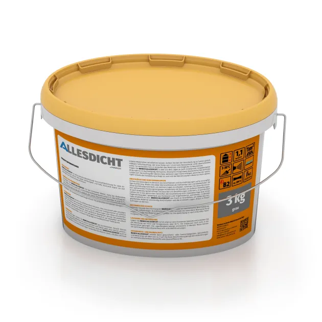 Foto der hinteren Seite vom unsymmetrischen WARCO-Formteil 0002: ALLESDICHT – die Gummihaut aus dem Eimer, Design Grau, Maße 3 kg | 0,9 m².