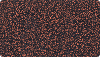 Farbmuster zum WARCO Farbton Rot Gesprenkelt für 2-farbige Oberflächen aus schwarzem SBR-Gummigranulat mit einer Beimischung von 20% rotem EPDM